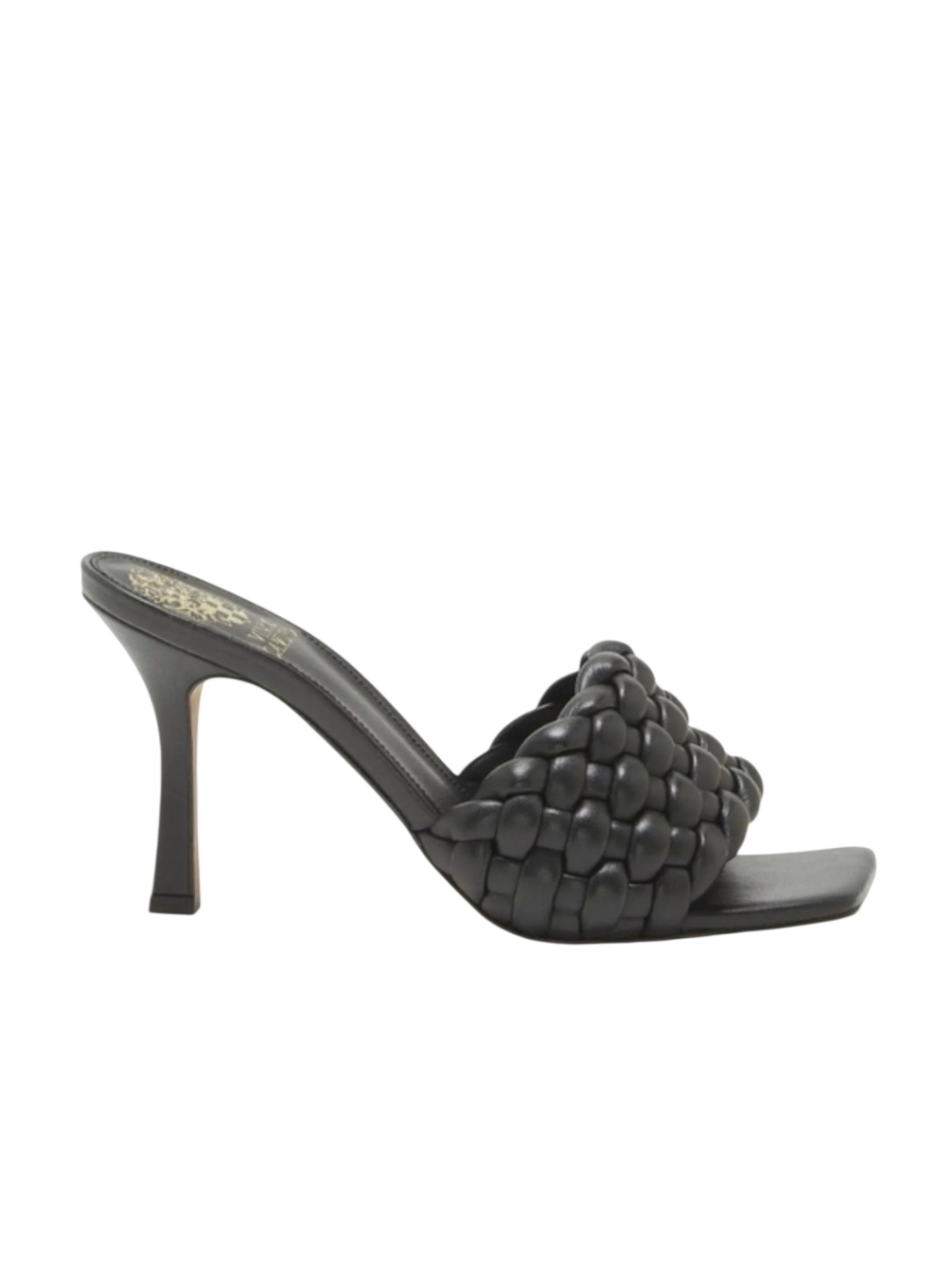 Vince Camuto Brinela Square Toe Braided Strap Black Heels